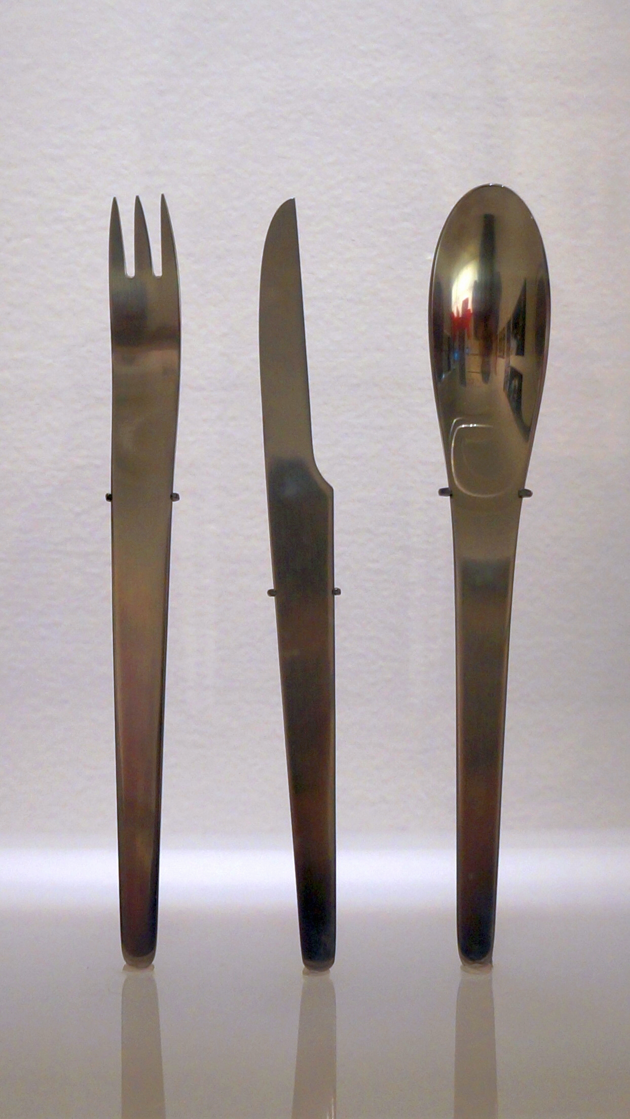 Arne Jacobsen cutlery displayed at the Stanley Kubrick exhibition; design reference, not the retail 24-piece set